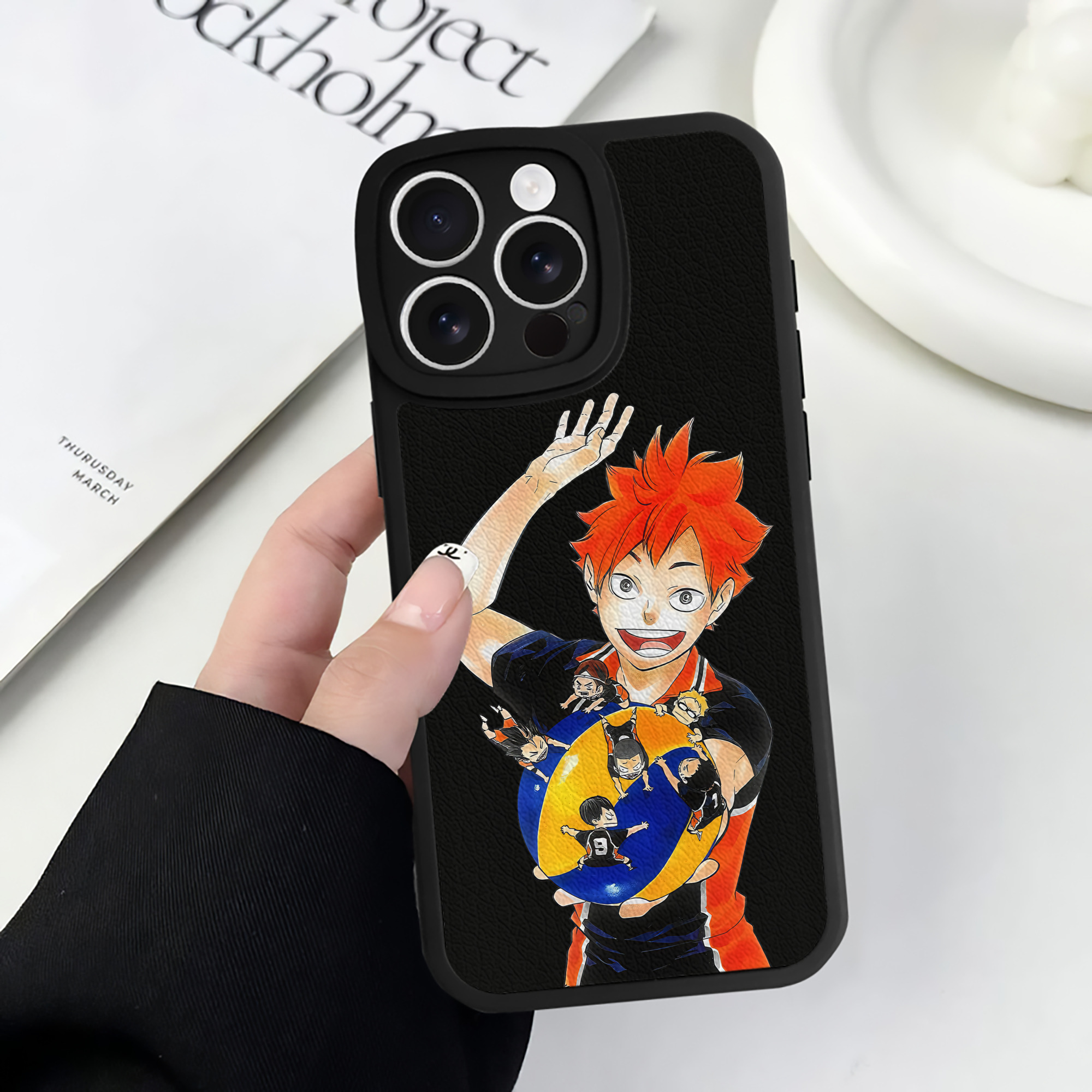 （画像用） ハイキュー!! Haikyu!! 【iPhone 16シリーズ対応】シリコンスマホケース（レザー調） 材質：シリコン
